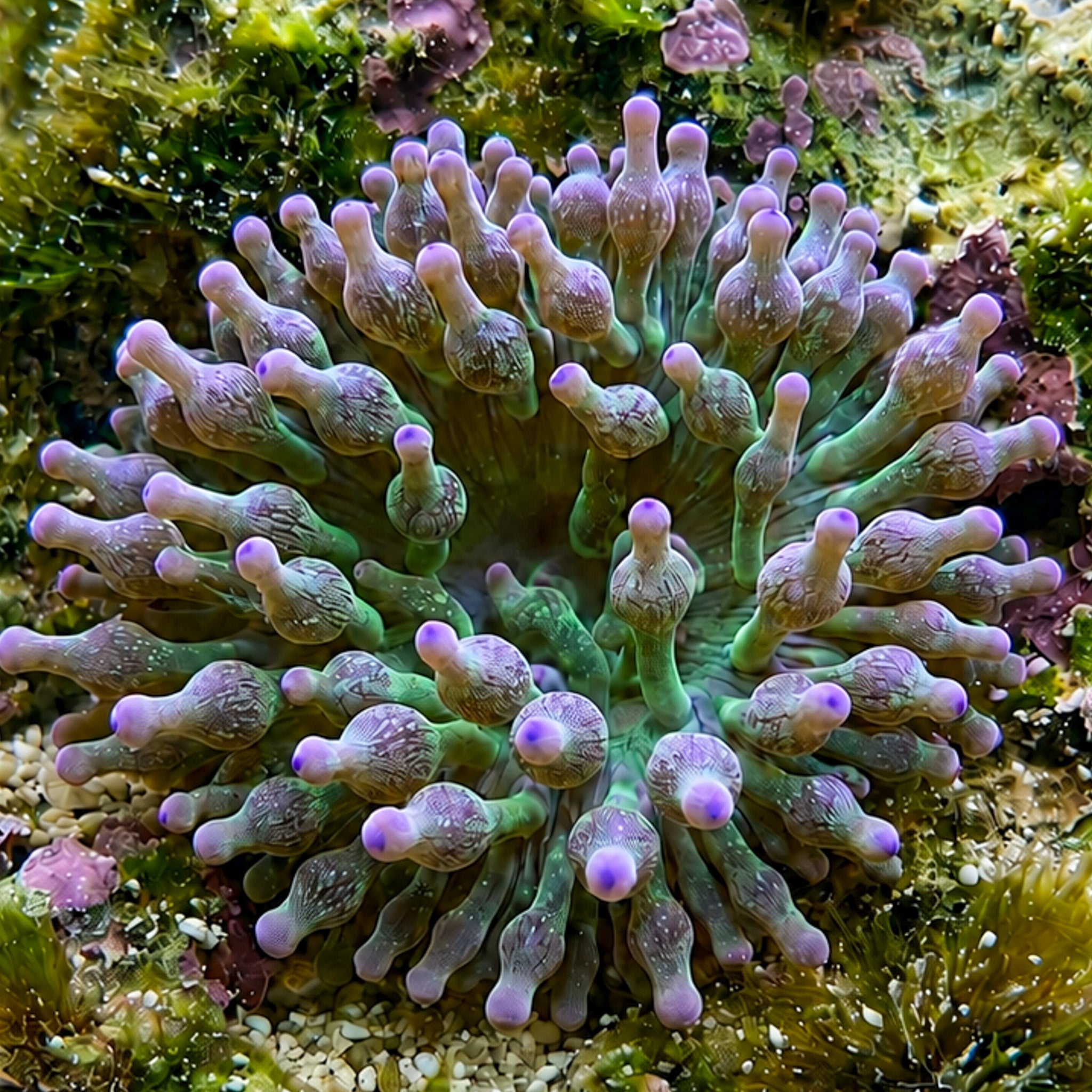 Purple Tip Snow Globe Bubble Tip Anemone
