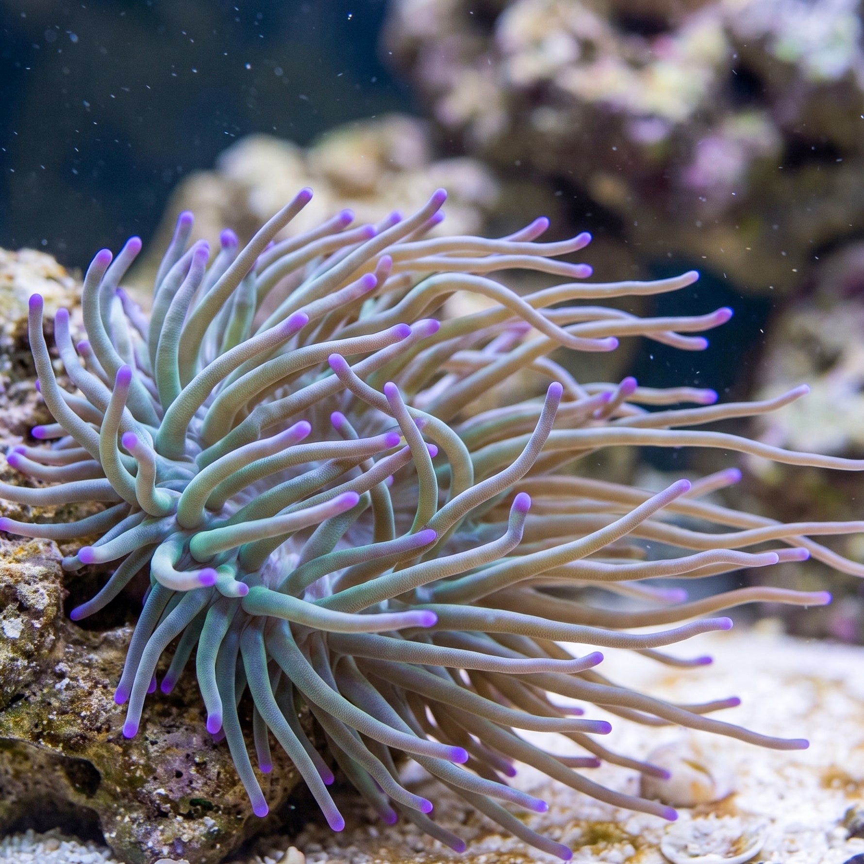 Purple Tip Green Condy Anemone