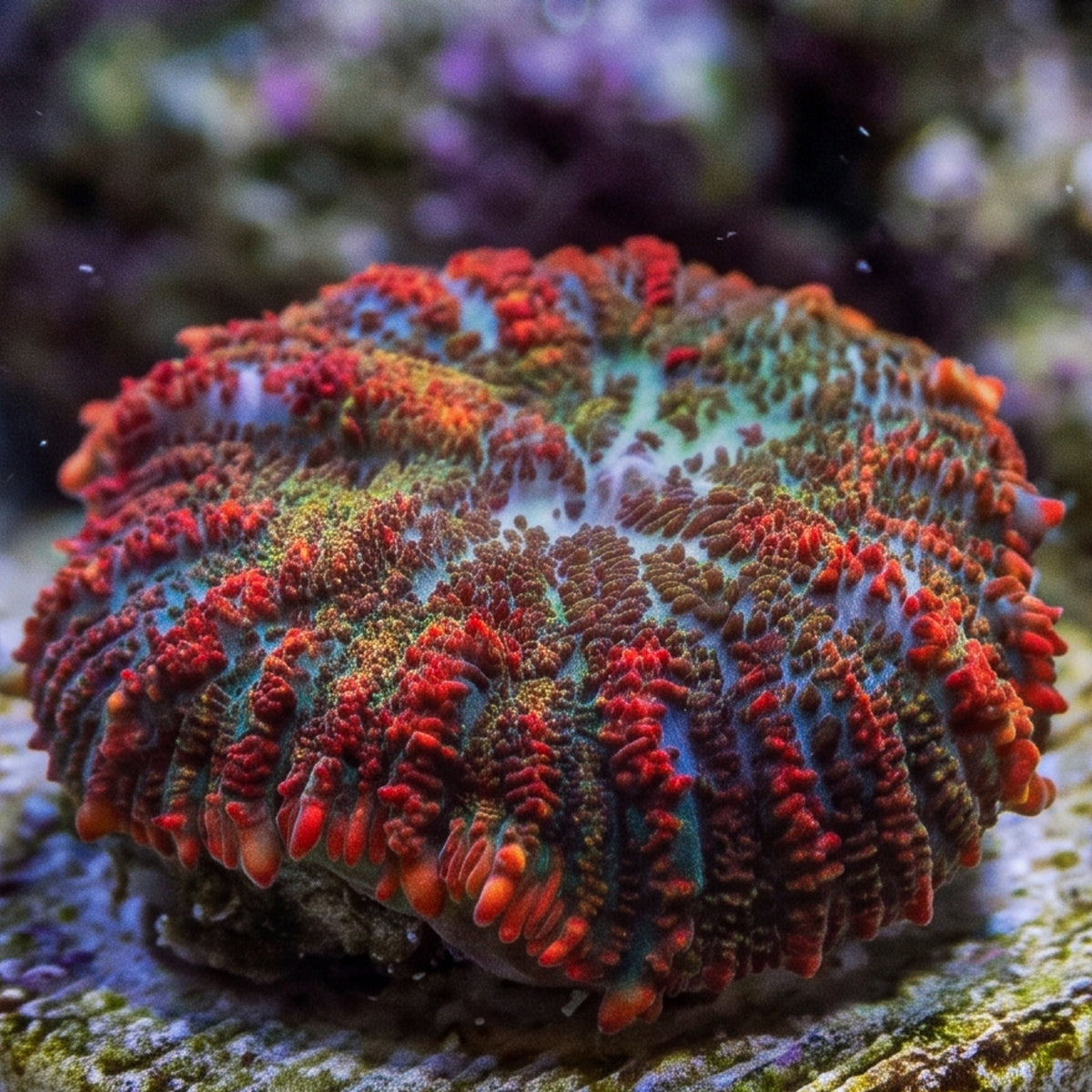 Red Striped Rhodactis Mushroom